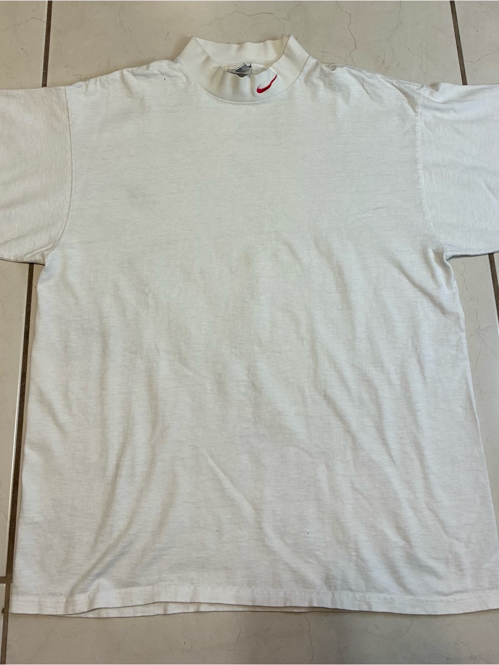 Vintage 90s Nike Shirt Embroidered Swoosh Mock Neck Shirt Size L